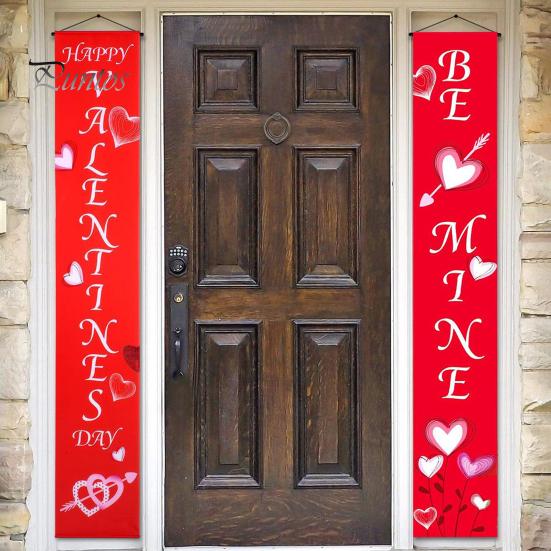 1 пара приветственных знаков на День святого Валентина, привлекательная подвесная вывеска для крыльца для праздничного наружного украшения