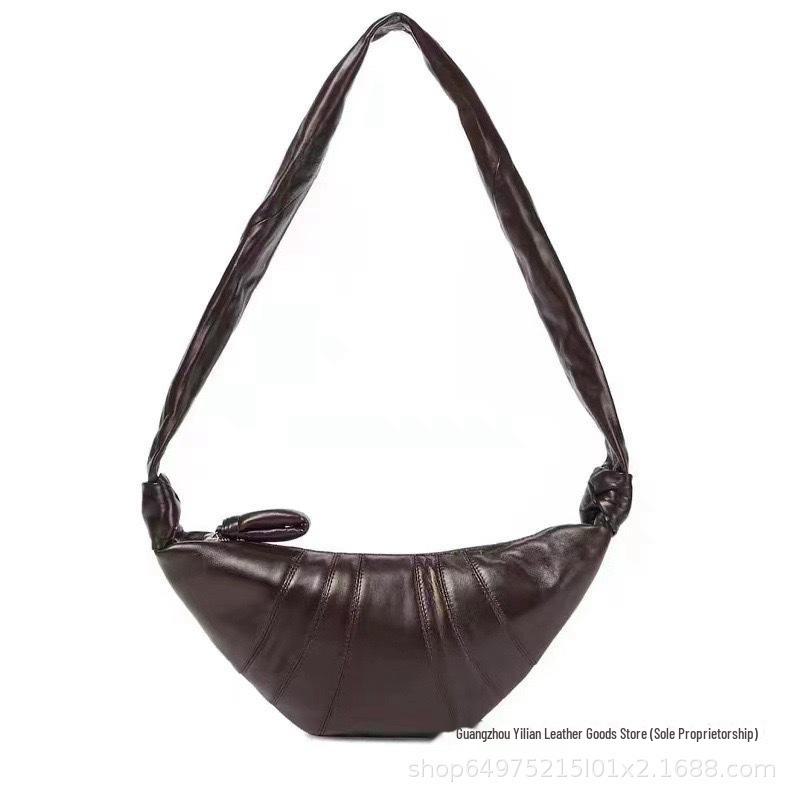 Женская сумка через плечо из овчины Croissant - модный стиль 2024 Niche Dumpling