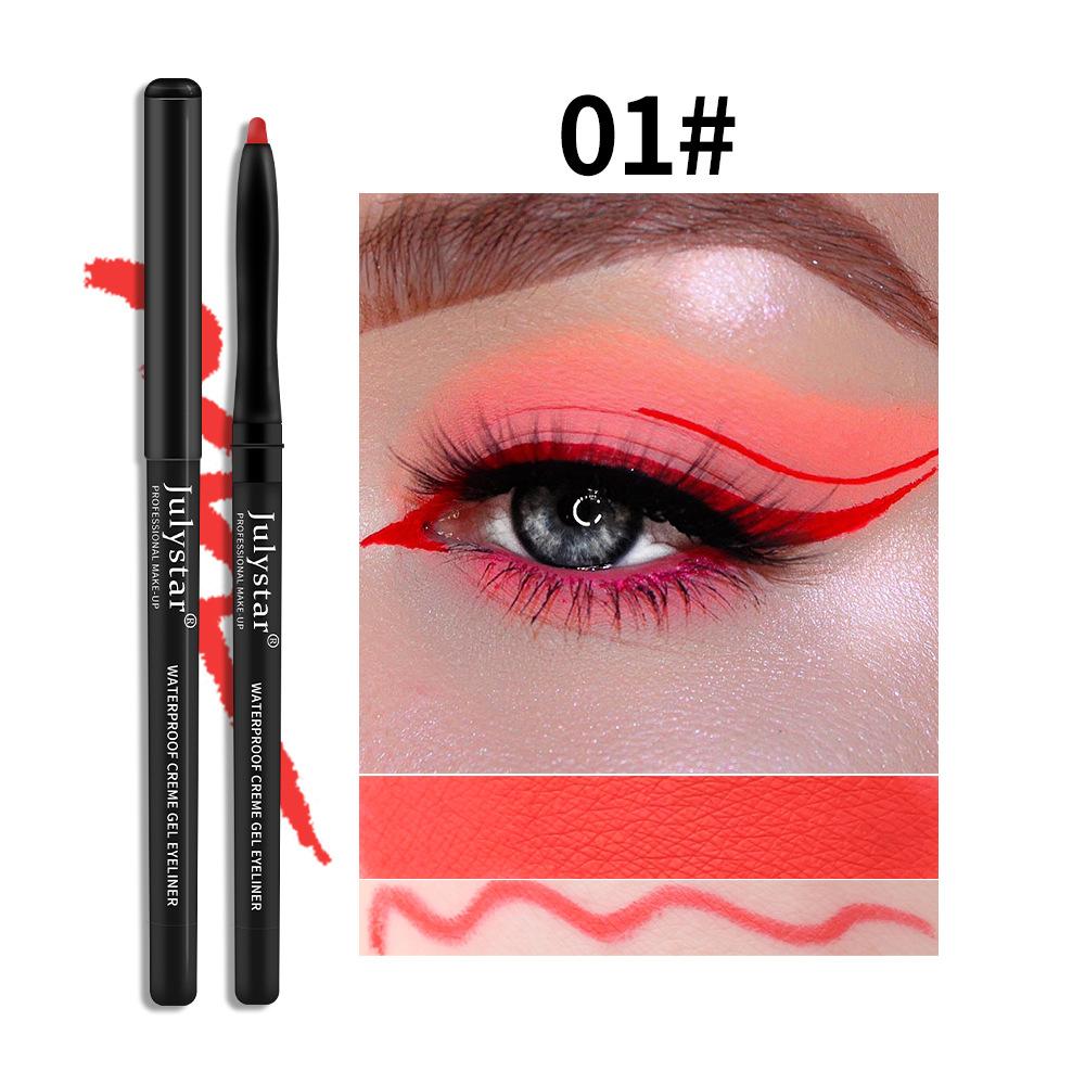 Julystar Color Eyeliner Gel Pen Ultra-fine Eyeliner Waterproof, Oil-proof, Non-smudge-proof, Long-lasting Eyeliner