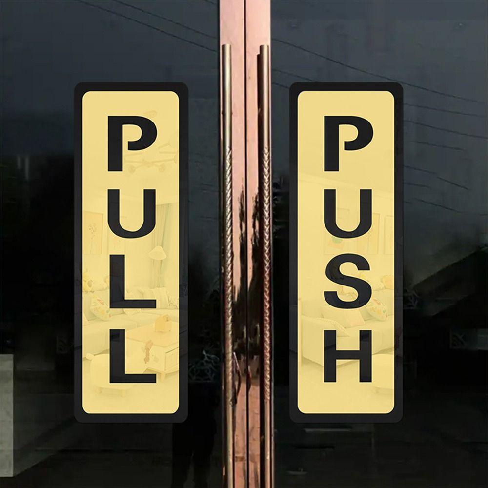 Acrylic Push Pull Sign Sticker Push & Pull 3D Sliding Door Sticker Self-adhesive Waterproof Window Door Sticker Shop Door