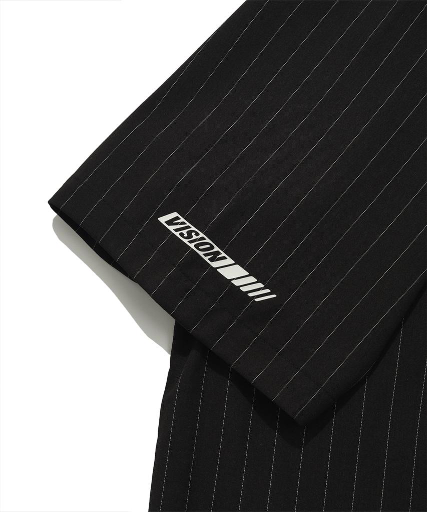 VISION STREETWEAR Vsw Stripe Open Collar Shirt Black
