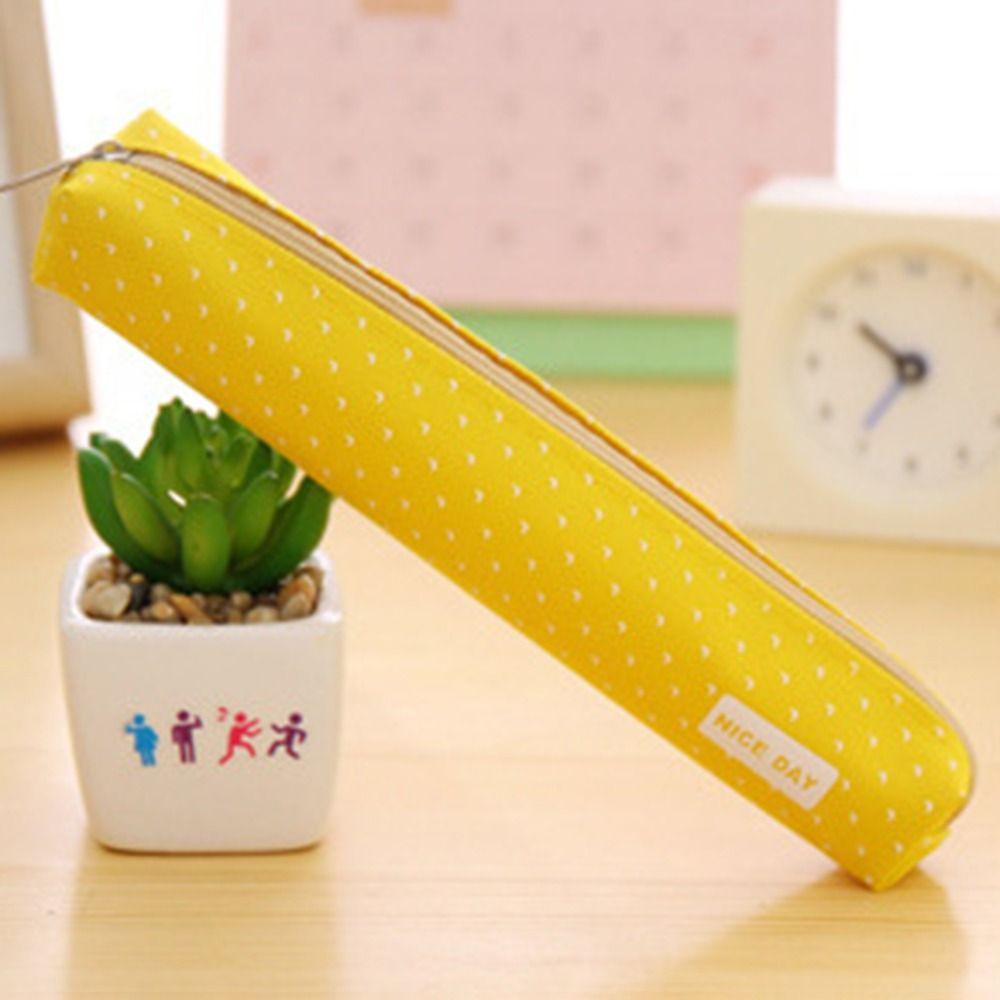 Long Strip Pencil Case Candy Color Stationery Pouch Lipstick Bag Pencil Bag Kids