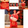 2023 New Year Chinese Style Red Rabbit Mascot Soft Plush Toy Doll Gift