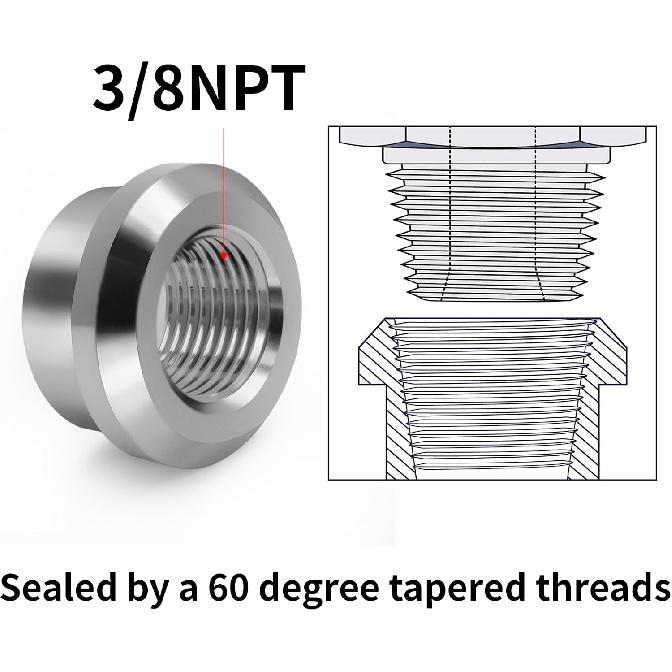 Алюминиевый 3/8" NPT внутренняя приварная бобышка, приварной фитинг 4 шт.