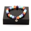 Stones and Minerals. Aquamarine + Amazonite + Amethyst + Chalcedony Pearl Bracelet Made In France.