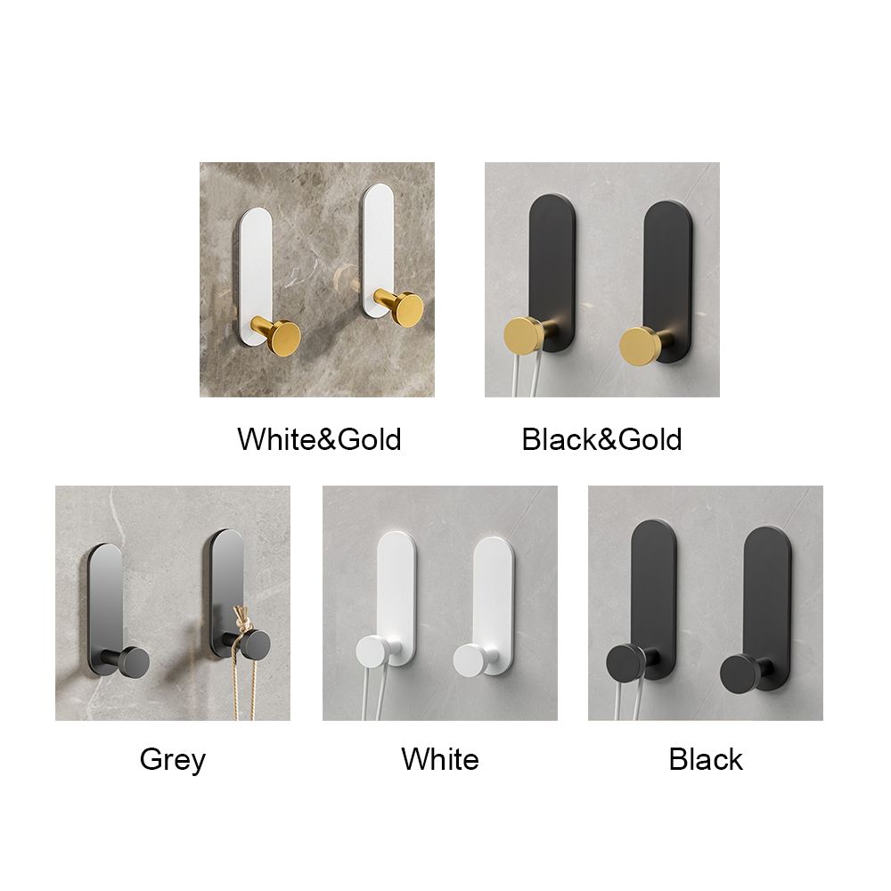 2 шт./компл. Космический алюминий Без сверления Самоклеящиеся Вешалки для полотенец Крючок для душа Крючок для халата Настенная вешалка