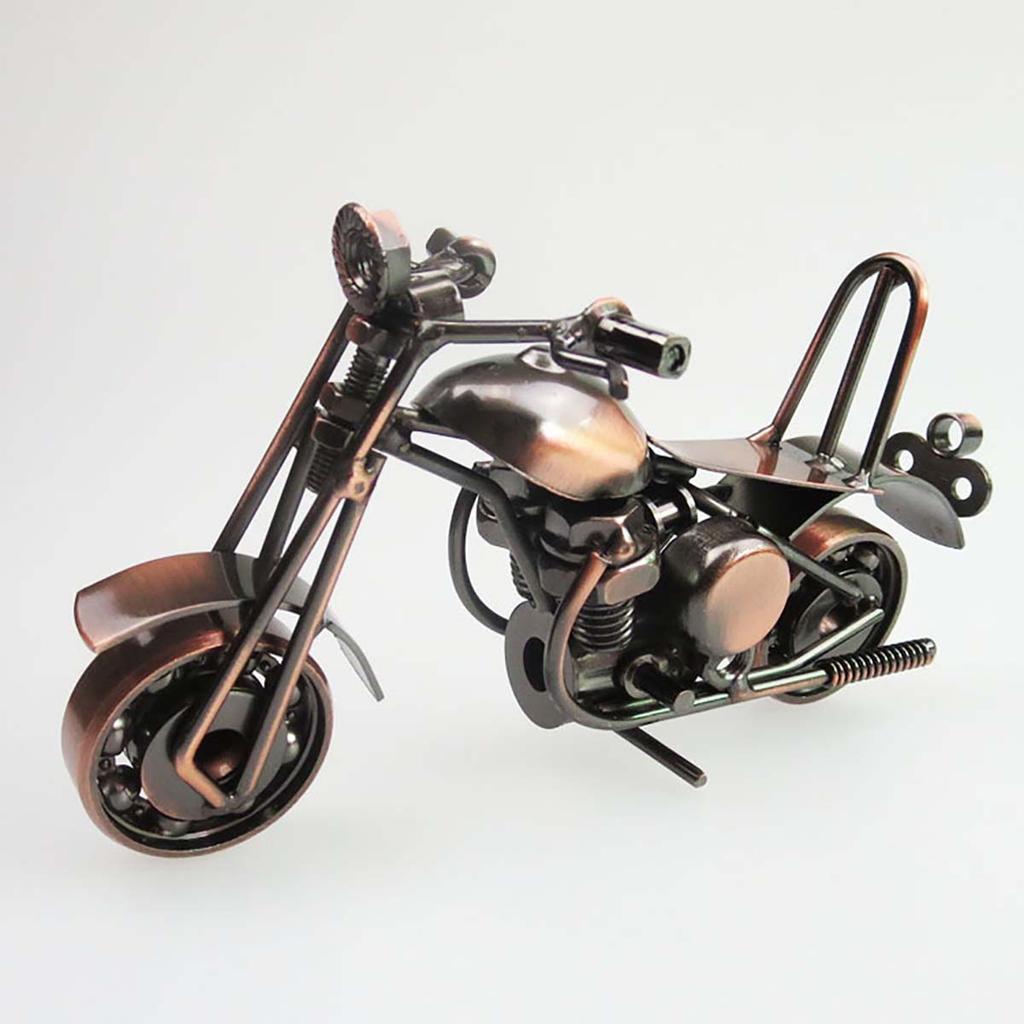 Vintage Cast Iron Harley Motorcycle Model for Home Decor Collectors Retro Iron Motorcycle Figurine Sculpture for Nostalgic