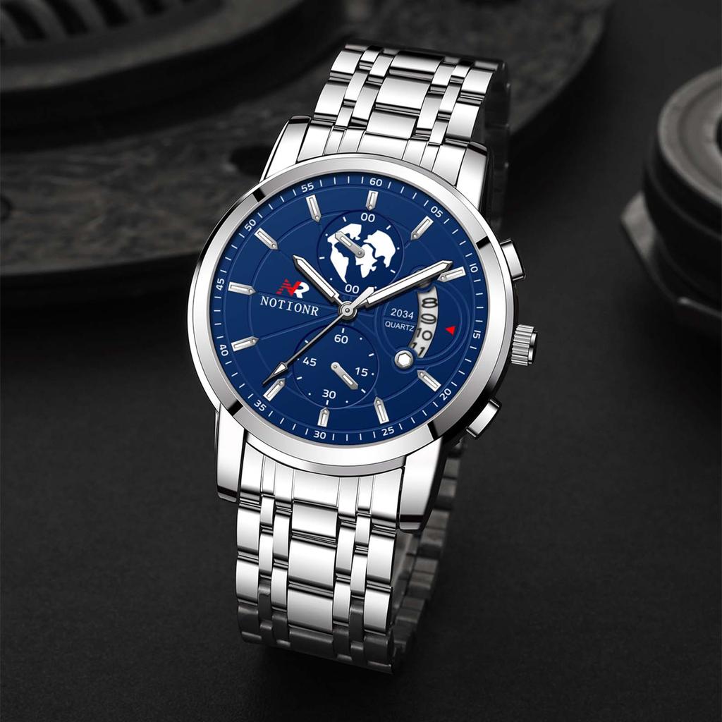 Men's Quartz Watch Classic Men's Business Watch Fashion Military Watch Analog Calendar Watch Casual Watch