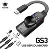 Игровая звуковая карта Puji GS3 с USB 7.1 и 3,5-мм гарнитурой, совместимая с ПК и мобильными устройствами