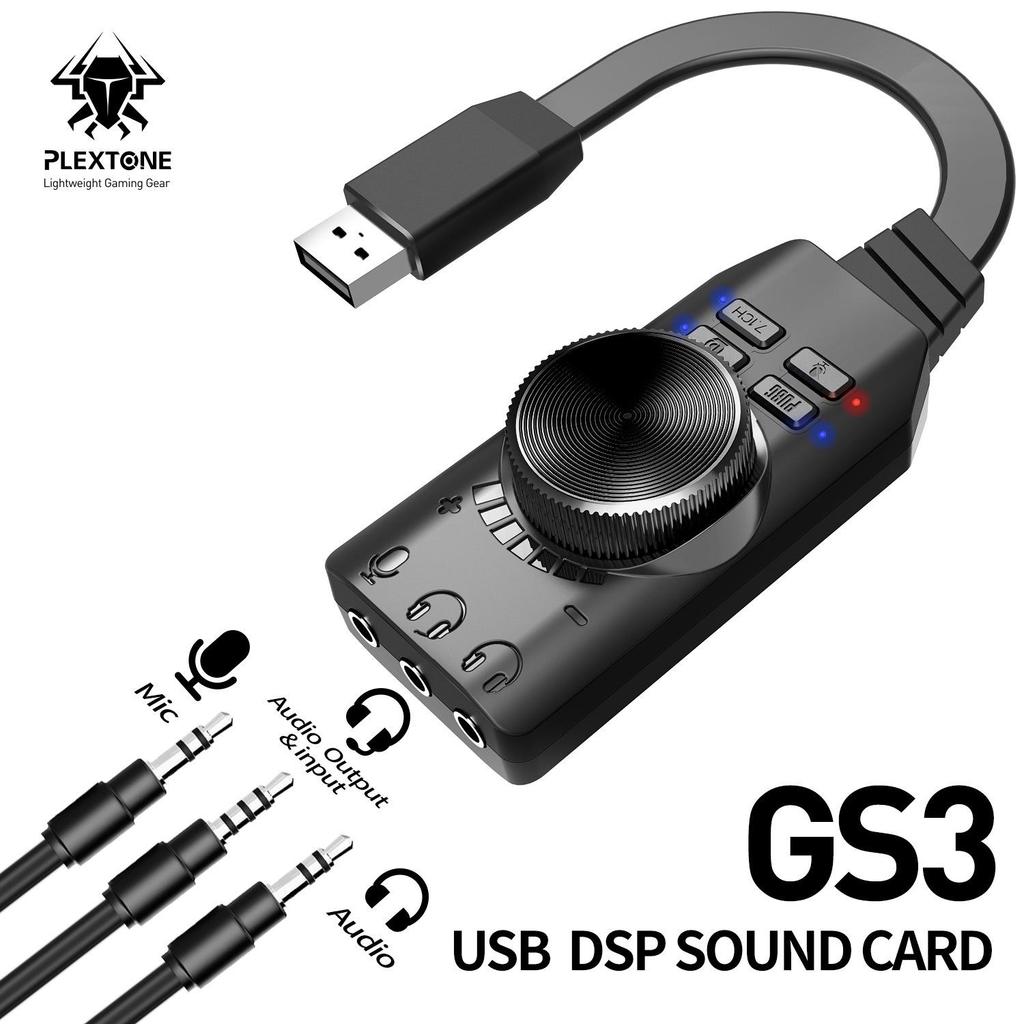Игровая звуковая карта Puji GS3 с USB 7.1 и 3,5-мм гарнитурой, совместимая с ПК и мобильными устройствами