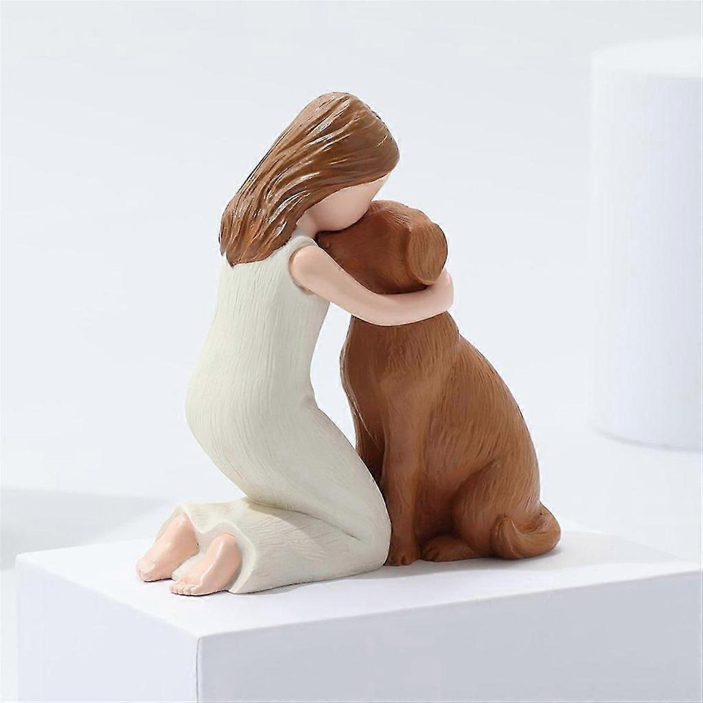 Love My Dog Figurines Statues, Dog Angel Friendship Remembrance Gifts, Sculpted Hand-Painted Figure