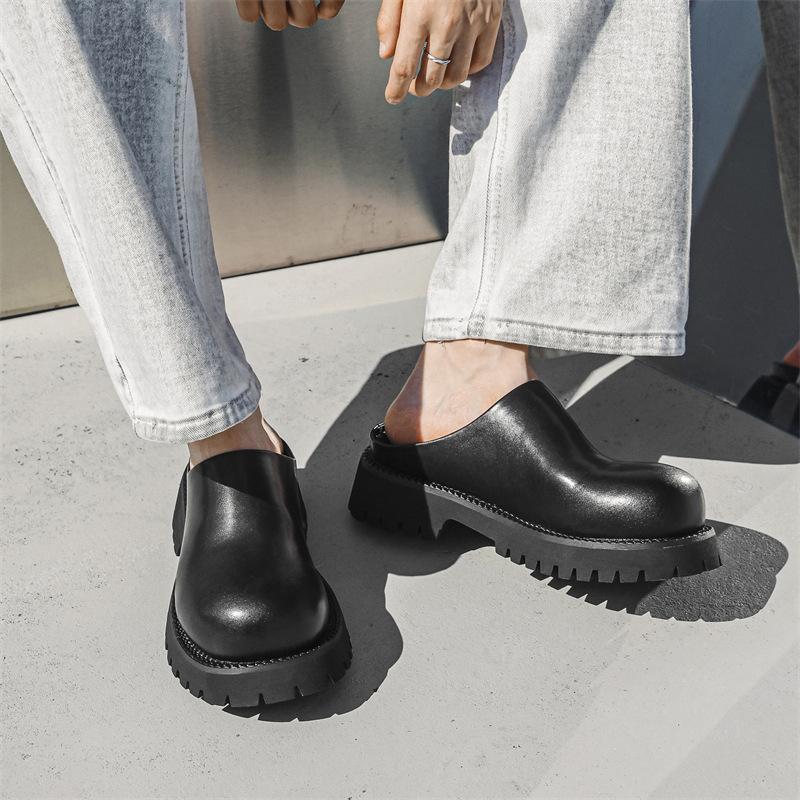 Fashion Summer Thick Platform Men Slippers Punk Platform Slippers Chunky Casual Shoes Male Loafers Outdoor Slides Indoor Beach Sandals