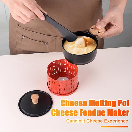 Portable Cheese Oven with Candle Holder Spatula Space-Saving Simple Elegant Cheese Melter Multi-Functional Hot Pot Frying Pan