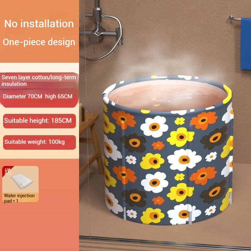 Складная большая ванна для ванной комнаты, СПА-ведро, круглая переносная ванна, удобная для хранения, ванна для купания взрослых и детей, бытовое использование