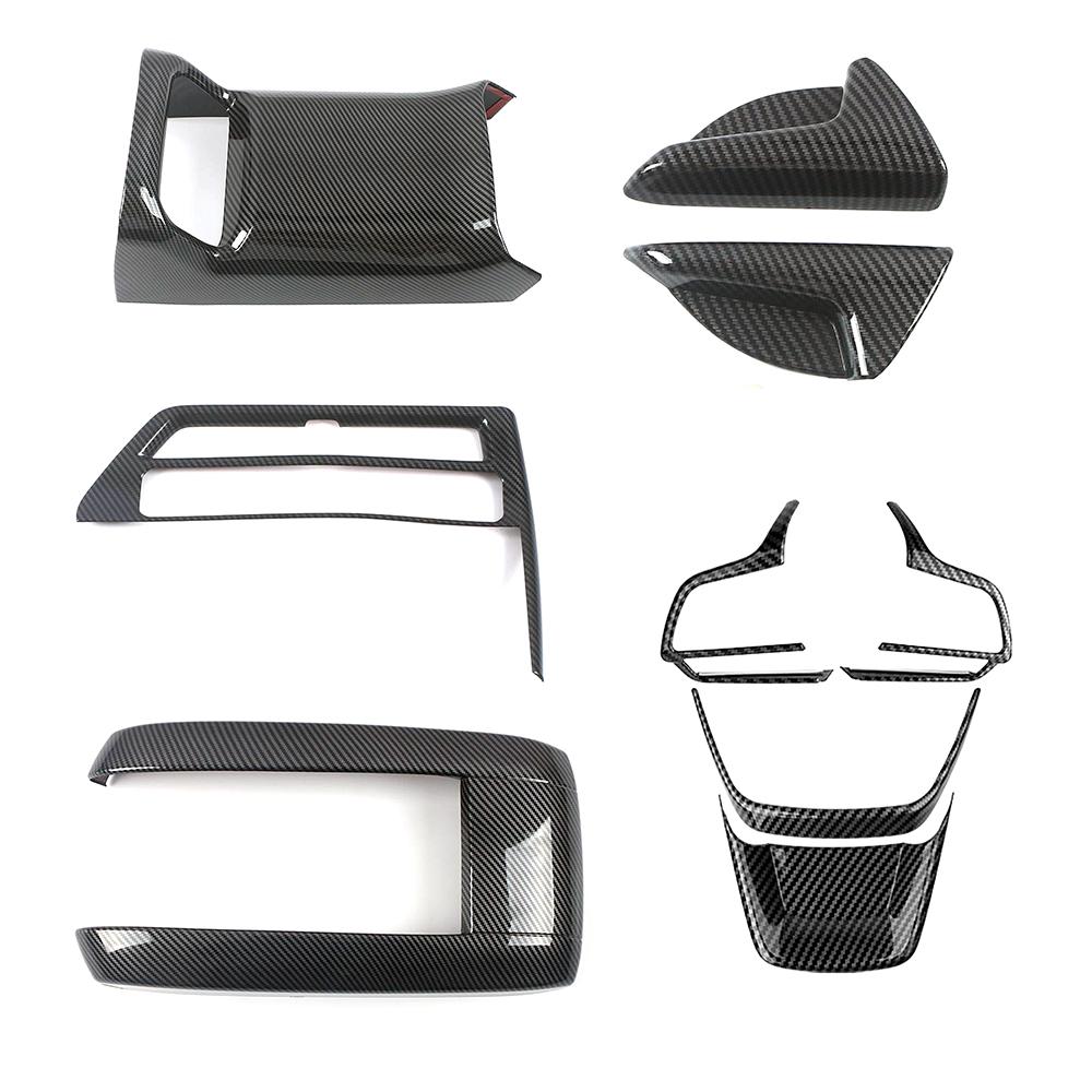 Для Toyota Highlander XU70 2024 года выпуска, аксессуары для салона автомобиля, молдинги, стильная центральная часть управления, отделка из углеродного волокна