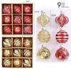 Exquisite Transparent Hand-Painted PET Christmas Ornament Set, 8cm, 9-Piece Holiday Decorations