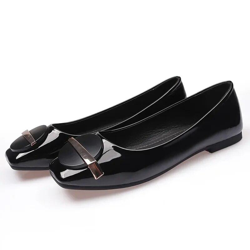 Весенне-летняя обувь женские балетки элегантная офисная леди модный бренд женские туфли одинарки большой размер 42 черный красный