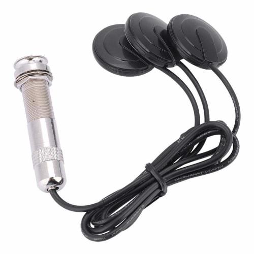 Guitar Pickup for Acoustic Guitar, 3-Patch Pickup, Plastic Pickup Head, 6.35mm Silver Jack, 60cm Cable, Noise Interference Reduction, Piezo Guitar Pic