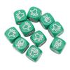 10Pcs Dice Set 6 Sided Waterproof Antioxidant Finger Guessing Game Dice for Board Game Education Green