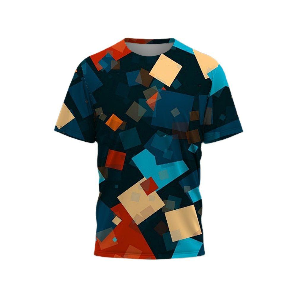 Футболка мужская модная, с принтом «вкус цвета» 3D, спортивная, повседневная, свободная, быстросохнущая, с круглым вырезом, с коротким рукавом, удобная футболка