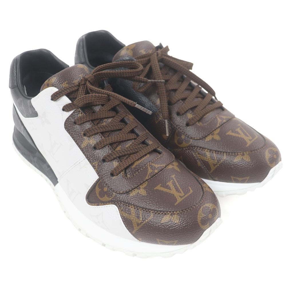 Отличные кроссовки LOUIS VUITTON с низким вырезом линии LV Runaway из белой, коричневой и черной кожи, мужские, размер 7, б/у