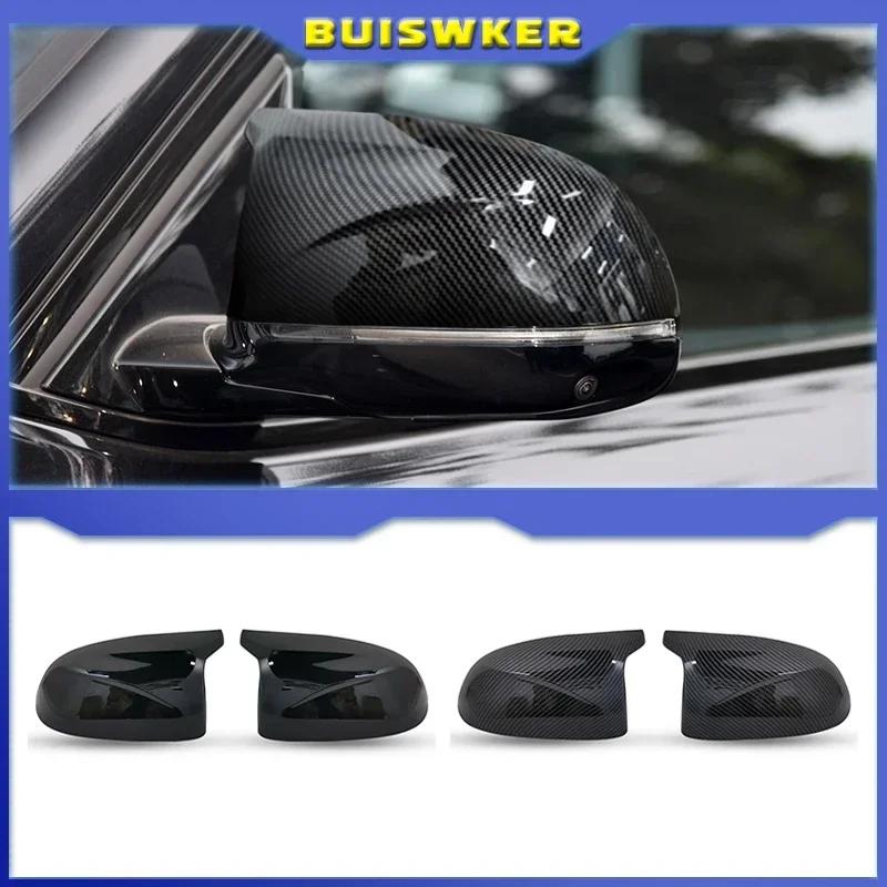 Car Side Rearview Mirror Caps CAP High-class Horn for BMW X3 G01 X4 G02 X5 G05 2018-2025 Black Accessories M3 Style Mirror Cover