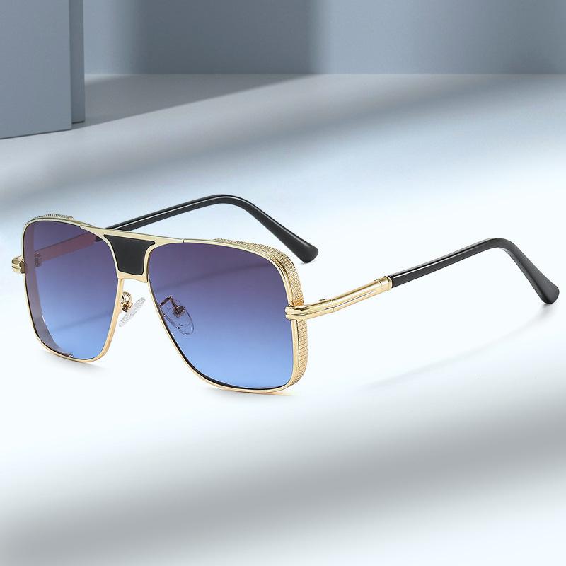 New metal box men's and women's universal sunglasses personalized steampunk thick edge sunglasses European and American sunglasses