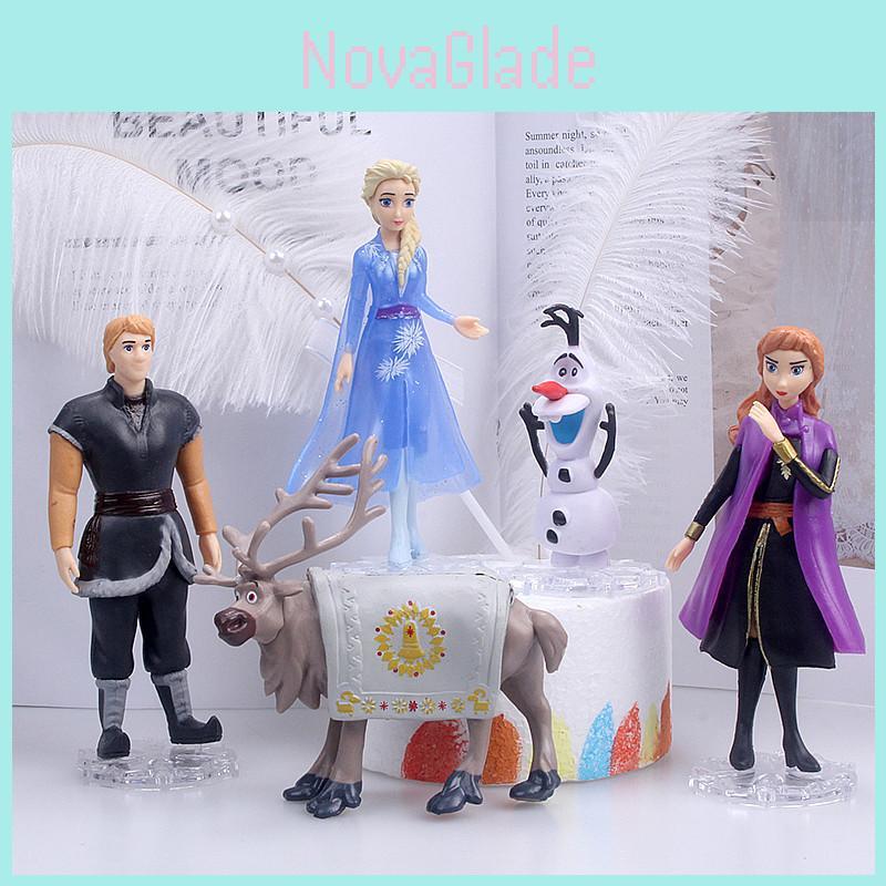 Delightful 5pcs Snow Queen Anna Elsa Frozen 2 Olaf Sven Kristoff Doll Figures For Kids