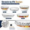 Reusable Aluminum Foil Food Covers 30 Pack - Stretchable Edges for Bowls, Plates and Food Containers, Heat Retention Temperature Range -60° to 140°