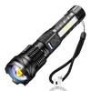 Powerful Flashlight White Laser Beads 2600mAh Type C Fast Charging with COB Warning Side Work Light