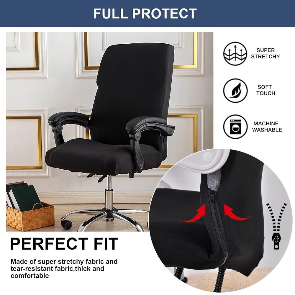 1 Set Soft Velvet Office Chair Cover Elastic Rotating Armrest Lifting Computer Seat Covers Home Stool Decor with Armrest Covers
