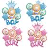 Boy Or Girl Gender Reveal Theme Male And Female Baby Crown Aluminum Film Balloon Set Party Decoration 