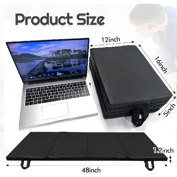 Складной механический коврик для работы в гараже, 48 x 16 x 1,2 дюйма толщиной, EPE, коврик для колен, водонепроницаемый, складной коврик из ПУ-кожи с ручкой для переноски, портативный, для гаража,