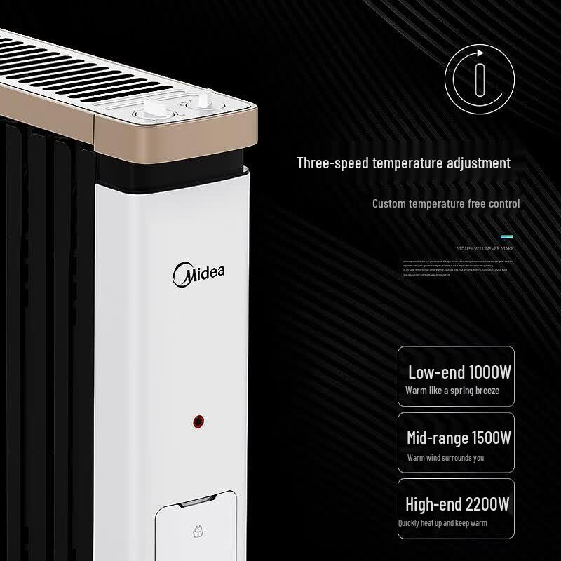Midea Oil-Filled Electric Radiator Heater with Humidifier CN plug (adapter included)