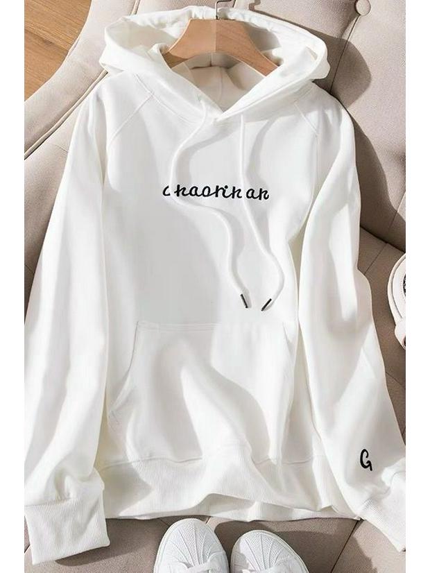 2025 Осень Женский Модный Корейский Свободный Повседневный Худи Свитшот