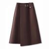 Женская юбка А-силуэта кофейного цвета с высокой талией, средней длины, приталенная, коллекция осень/зима 2024