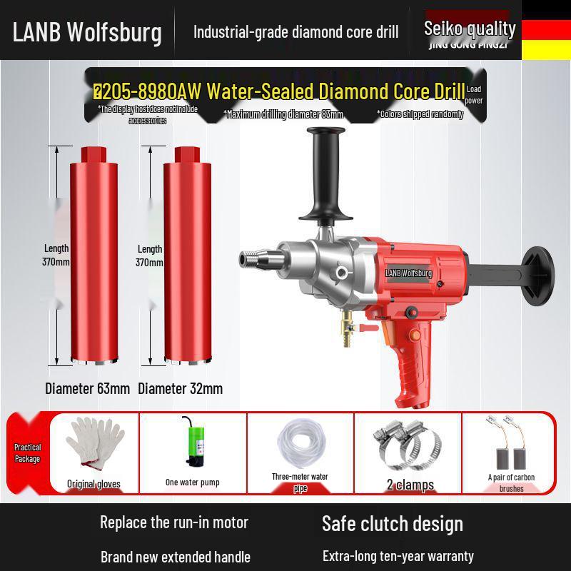 Diamond Core Drill Machine: Handheld & Stand, Wet/Dry, Concrete & AC Hole Opener, Water Drill Mixer