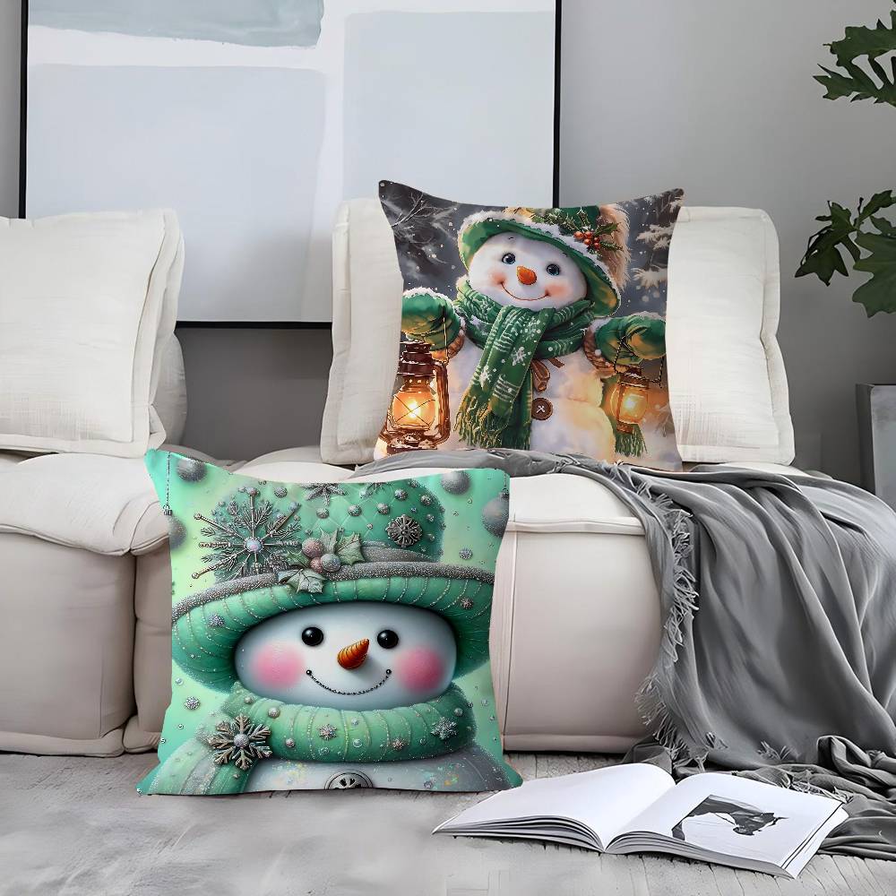 Christmas Snow-manS Cushion Cover Pillowcase Upholstery Sofa Throw Pillow Home Decor Pillowcas