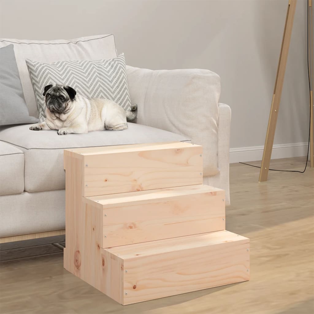 Pet Stairs 40 x 37.5 x 35 cm Solid Pine Wood