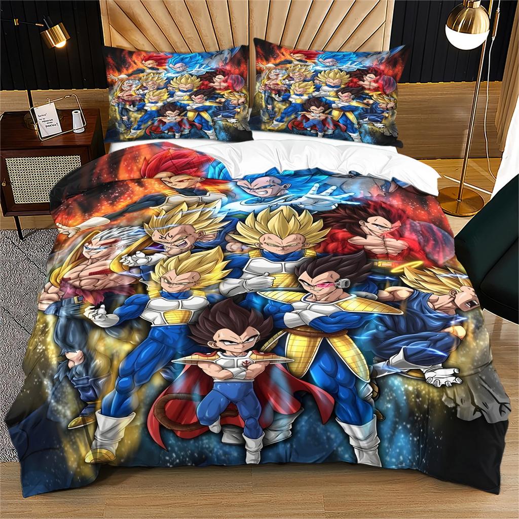 Anime 3D-Dragon-Ball Pattern Bedding Set Pillowcases 2/3pcs Duvet Cover Kids Teen Bedroom All Season Decorative Bed Set