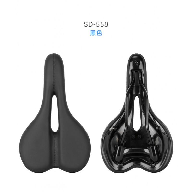 Comfortable Hollow-Cut Bicycle Saddle Mountain Bike Cycling PU Leather With Foam Padding Steel Rail