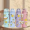 1PC Star Puppy Group Cartoon 750ml Color Plastic Sports Water Bottle Leakproof Flip Straw Lid Suitable for Sports Office Home Use