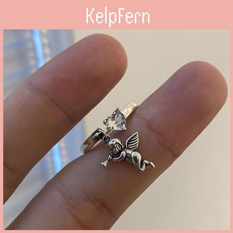 Ring Silver Color Angel Woman Punk Hip Hop Couple Rings Party Jewelry Gift Adm