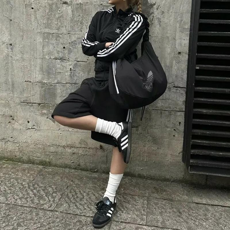 adidas Оригинальная нейлоновая сумка через плечо Adidas Trefoil Обычная Унисекс Черный JP0146