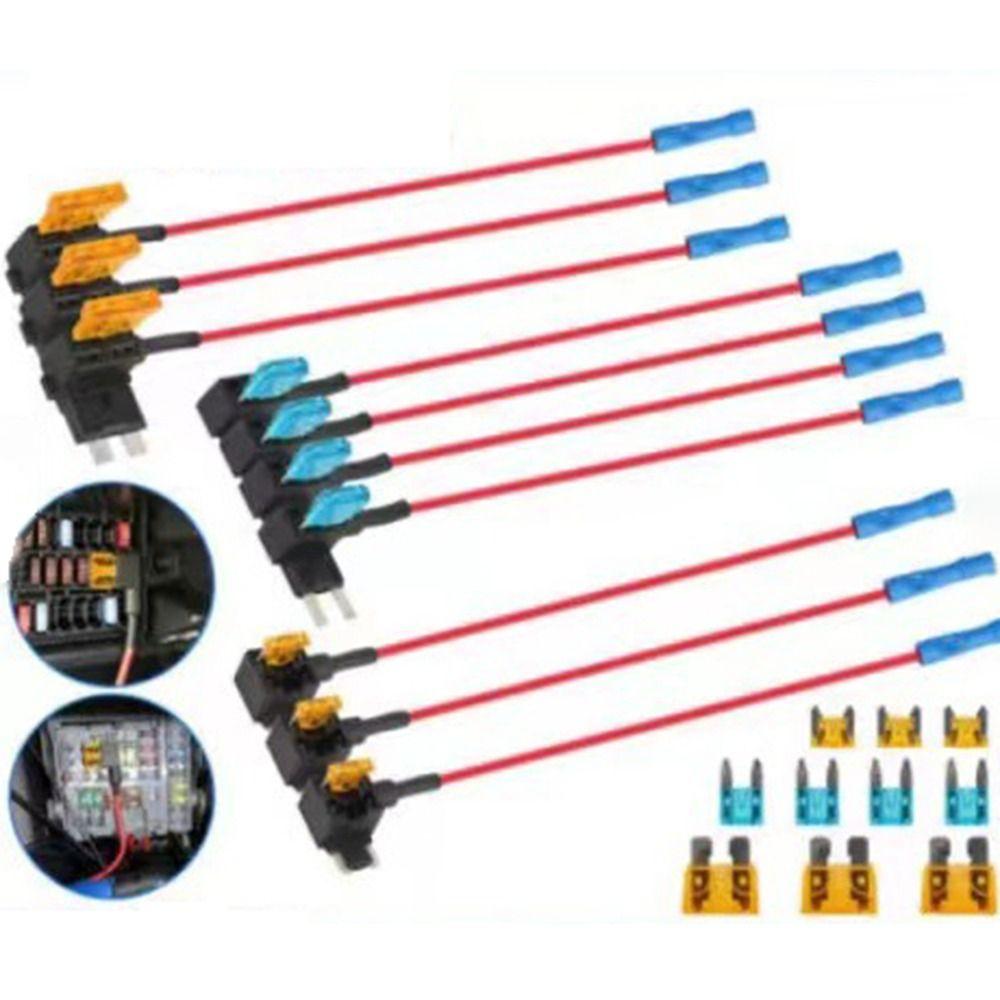 4 Types Low Profile Mini Fuse Taps Upgraded Fuse Adapter Jumper for Cars Trucks