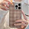 Vintage Brown Checkered Case for iPhone 17 iPhone 17 Pro Max