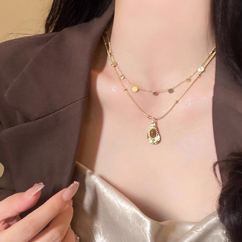 Melad Tiger Eye Stone Bead Stacked ожерелье для женщин High End свитер свитер цепочка для свитера новая взрывная цепочка на шею