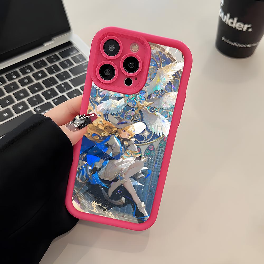 Чехол для телефона Wuthering Waves Phoebe для iPhone 17 16 15 14 13 12 11 Air Pro Max Plus Утолщенный ТПУ Цветная Крышка Роскошные Мобильные Телефоны