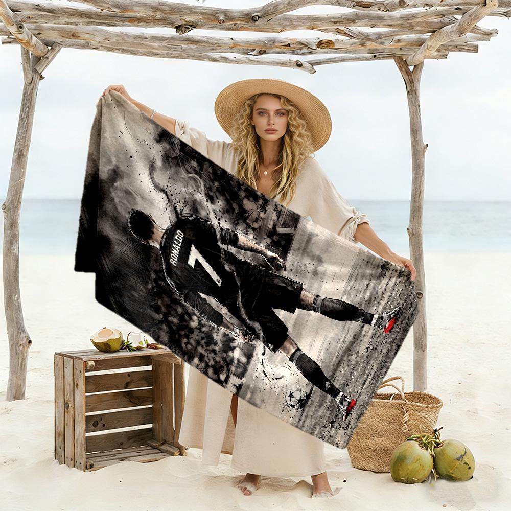 Ronaldo's Endurance Motivates Beach Towel High Absorbency & Quick-Dry Comfortable Lightweight Perfect for Traveling Yoga Camping and Swimming