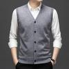 Men Autumn Sleeveless Single Breasted Pullover Vests Knitted Work Sweater